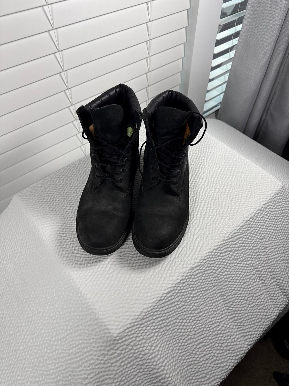 Timberland 6" Premium Waterproof Boots Black Nubuck Leather Mens Size 12M 10073